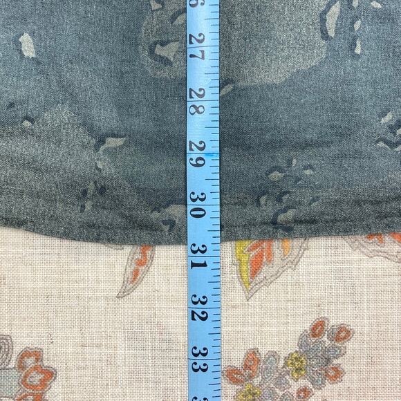 7 For All Mankind Linen Green Camouflage Style Short Sleeve Button Shirt M Camo - Picture 7 of 7